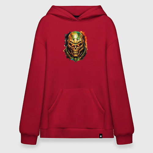 Худи оверсайз Doom slayer skull / Красный – фото 1