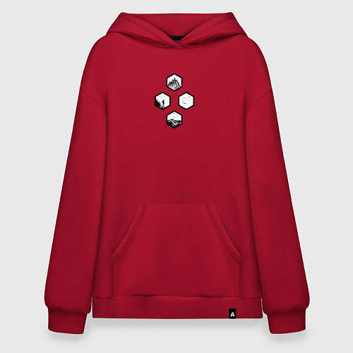 Худи оверсайз Турист, горы и птицы / Красный – фото 1