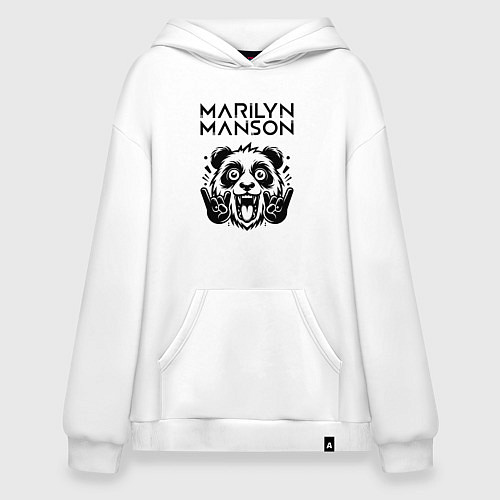 Худи оверсайз Marilyn Manson - rock panda / Белый – фото 1