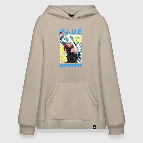 Худи оверсайз Рин - Синий экзорцист / Миндальный – фото 1