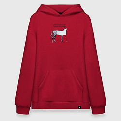 Толстовка-худи оверсайз Когда клиент просит удешевить проект, цвет: красный