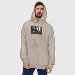 Толстовка-худи оверсайз Маяк в графике, цвет: миндальный — фото 2