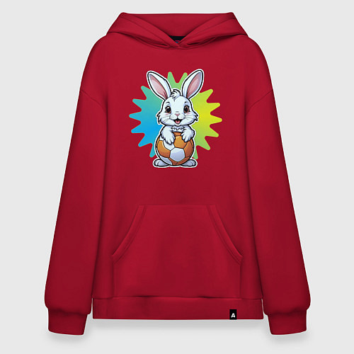 Худи оверсайз Зайчик и мячик / Красный – фото 1