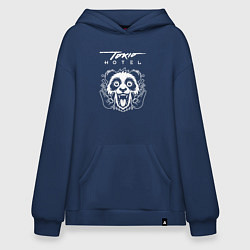 Толстовка-худи оверсайз Tokio Hotel rock panda, цвет: тёмно-синий