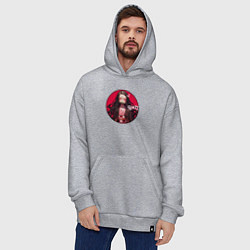 Толстовка-худи оверсайз Nezuko Kamado - Клинок, рассекающий демонов, цвет: меланж — фото 2