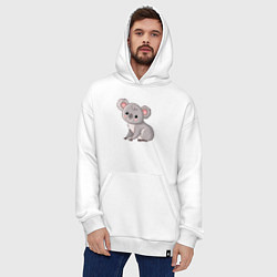 Толстовка-худи оверсайз Cute koala, цвет: белый — фото 2
