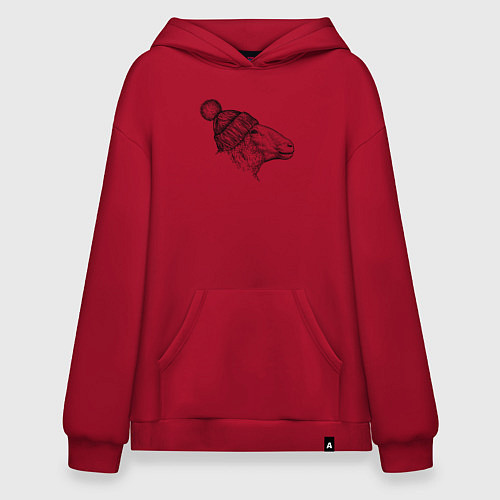 Худи оверсайз Овца модная / Красный – фото 1