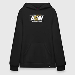 Толстовка-худи оверсайз All Elite Wrestling AEW, цвет: черный