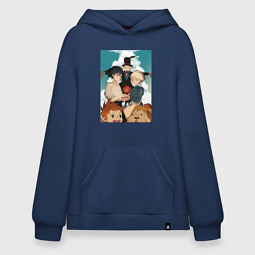 Худи оверсайз Ходячий замок Хаул / Тёмно-синий – фото 1