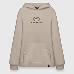 Толстовка-худи оверсайз Lexus авто бренд лого, цвет: миндальный