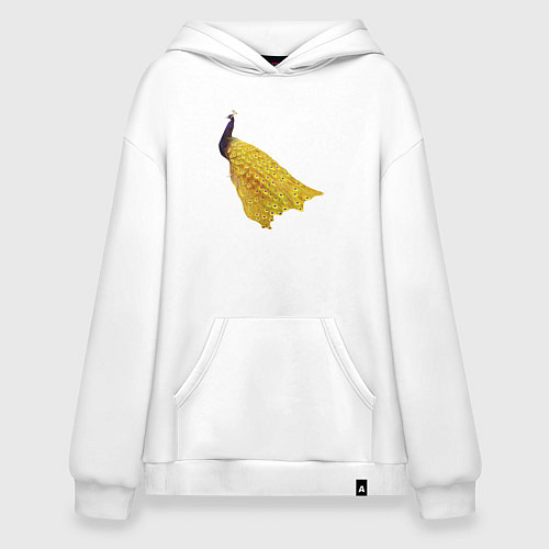Худи оверсайз Павлин с золотым хвостом / Белый – фото 1