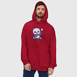 Толстовка-худи оверсайз Ice cream panda, цвет: красный — фото 2
