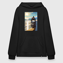 Толстовка-худи оверсайз On the beach, цвет: черный
