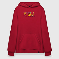 Толстовка-худи оверсайз Misha yarn art, цвет: красный