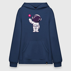 Толстовка-худи оверсайз Hello spaceman, цвет: тёмно-синий