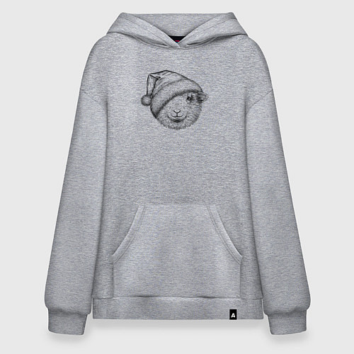 Худи оверсайз Новогодняя овечка / Меланж – фото 1