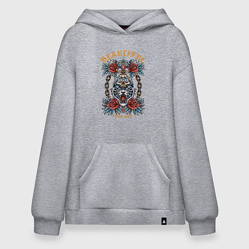 Худи оверсайз Рёв тигра / Меланж – фото 1