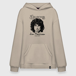 Толстовка-худи оверсайз The Doors Jim Morrison, цвет: миндальный