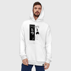 Толстовка-худи оверсайз Тетрадь смерти Лайт Ягами, цвет: белый — фото 2