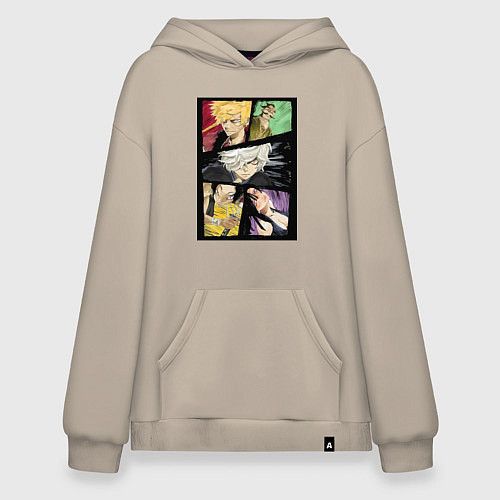 Худи оверсайз Адский рай Габимару шиноби / Миндальный – фото 1