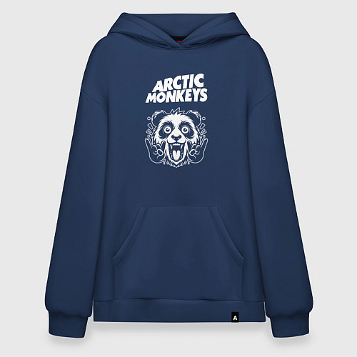 Худи оверсайз Arctic Monkeys rock panda / Тёмно-синий – фото 1