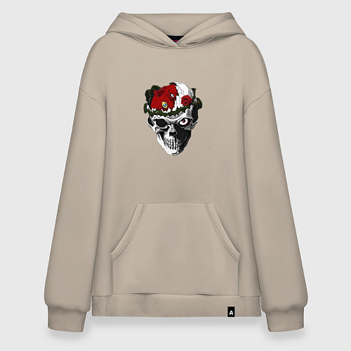 Худи оверсайз Берсерк череп / Миндальный – фото 1