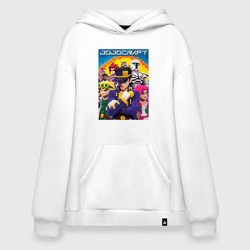Худи оверсайз Minecraft and Jojo collaboration - ai art / Белый – фото 1