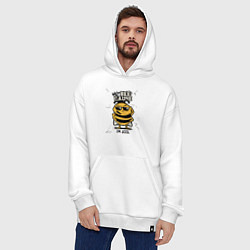 Толстовка-худи оверсайз Why bee cause im cool, цвет: белый — фото 2