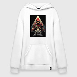 Толстовка-худи оверсайз Assassins creed красный костюм, цвет: белый