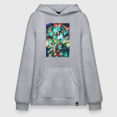 Худи оверсайз Гуррен-Дан пронзающий небеса / Меланж – фото 1