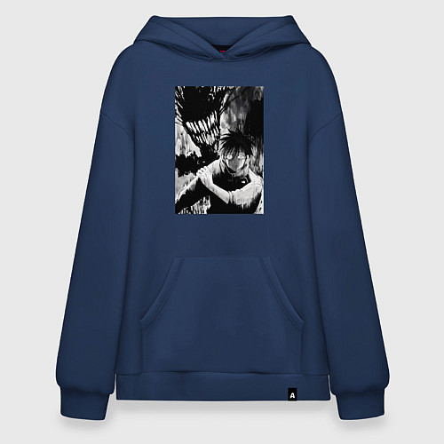 Худи оверсайз Магическая битва Юта Оккоцу / Тёмно-синий – фото 1