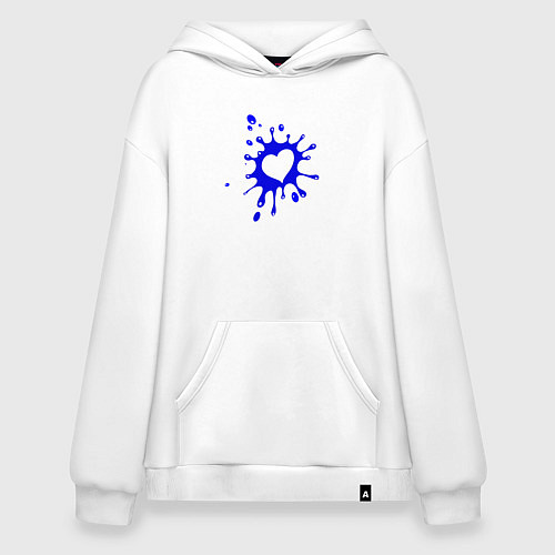 Худи оверсайз Сердце из кляксы / Белый – фото 1