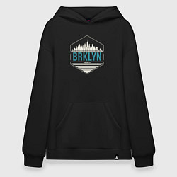 Толстовка-худи оверсайз Brooklyn city, цвет: черный