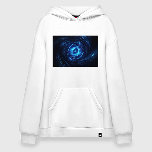 Худи оверсайз Взрыв синий геометрической абстракции / Белый – фото 1
