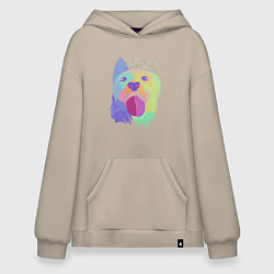 Худи оверсайз Живи проще - будь добрее