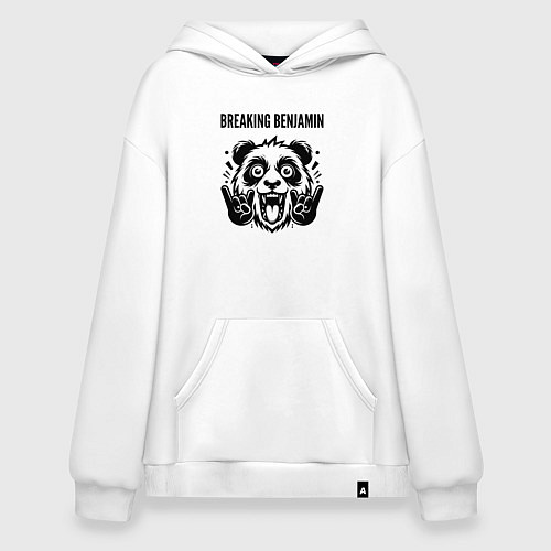 Худи оверсайз Breaking Benjamin - rock panda / Белый – фото 1