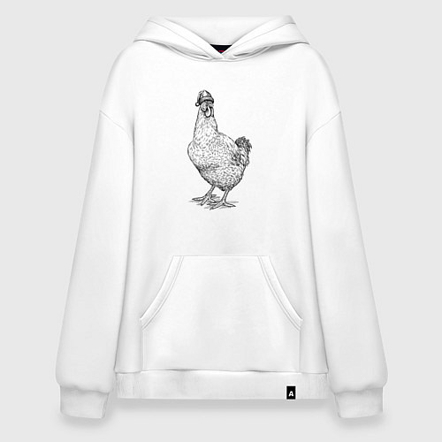 Худи оверсайз Новогодняя курочка / Белый – фото 1