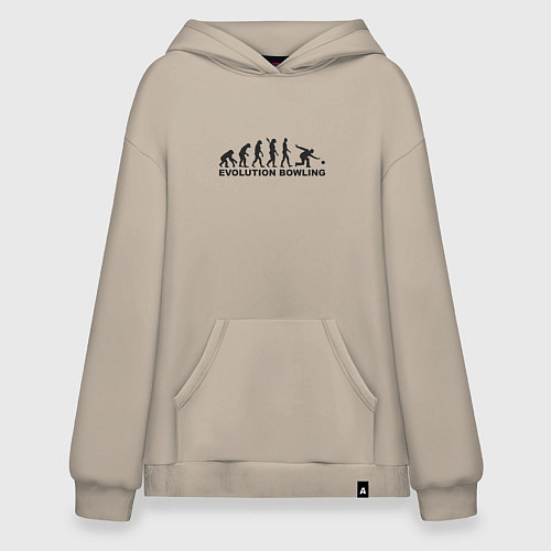 Худи оверсайз Эволюция боулинга / Миндальный – фото 1
