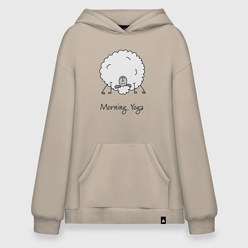 Худи оверсайз Утро и йога / Миндальный – фото 1