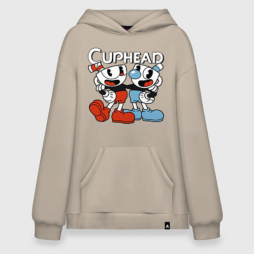 Худи оверсайз Cuphead and Mugman / Миндальный – фото 1