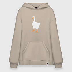 Толстовка-худи оверсайз Untitled goose game honk, цвет: миндальный