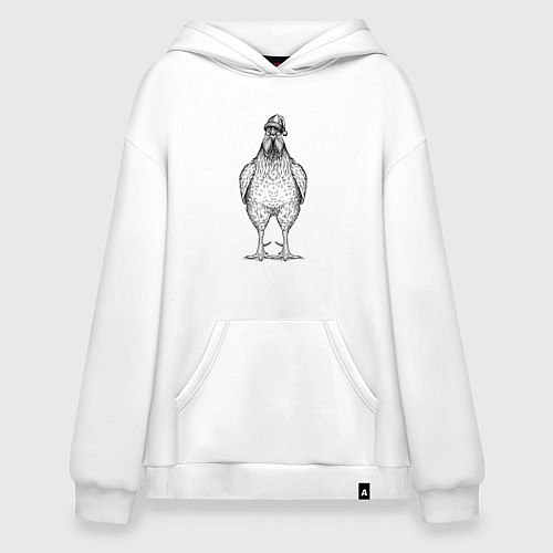 Худи оверсайз Праздничный петух / Белый – фото 1