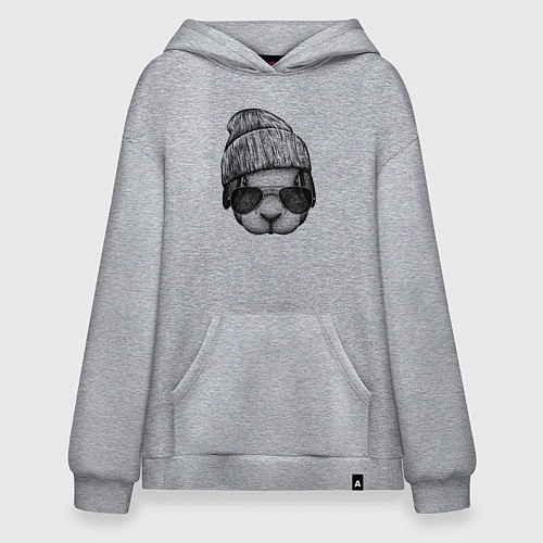 Худи оверсайз Кролик-хипстер / Меланж – фото 1