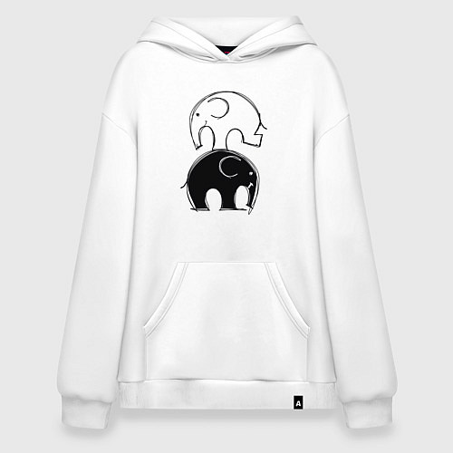Худи оверсайз Cute elephants / Белый – фото 1