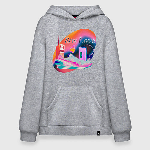 Худи оверсайз 80s Love / Меланж – фото 1