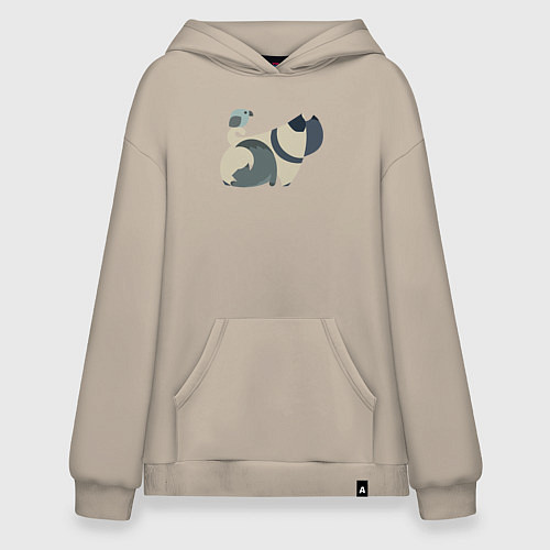 Худи оверсайз Милые друзья / Миндальный – фото 1