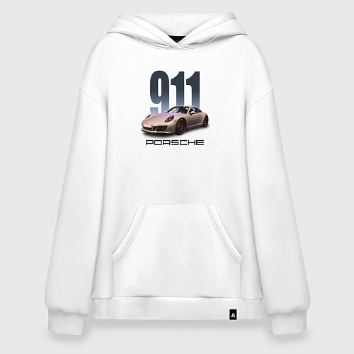 Худи оверсайз Порше 911 спортивный автомобиль / Белый – фото 1