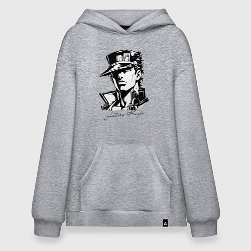 Худи оверсайз Jotaro Kujo - anime ai art / Меланж – фото 1