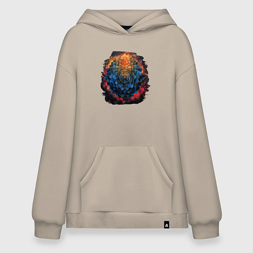 Худи оверсайз Лотос космос / Миндальный – фото 1