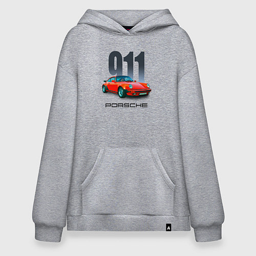 Худи оверсайз Porsche 911 спортивный немецкий автомобиль / Меланж – фото 1